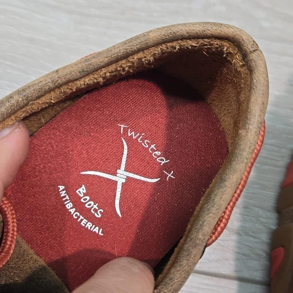Twisted X Kids Girls SMUYDM09 Brown Leather Boat Moccasin Driving Shoes Sz 3.5M